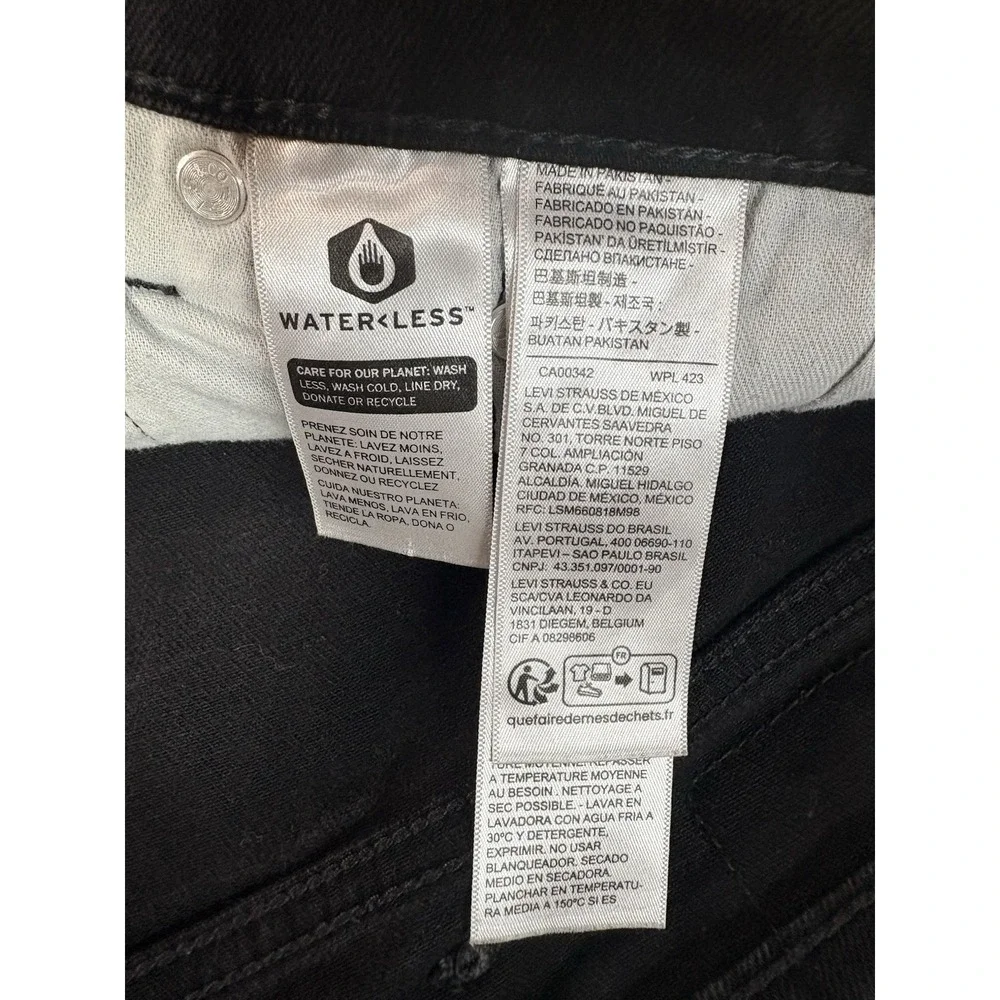 Levis 541 Jeans Men 46x30 Black Straight Leg Mid-Rise Casual